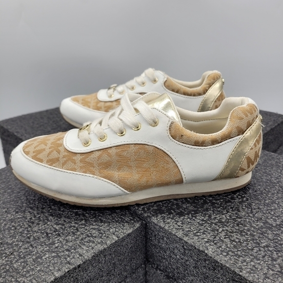Michael Kors Monyka Low Top Metallic Sneakers Girls 3 Youth Shoes - Picture 1 of 15
